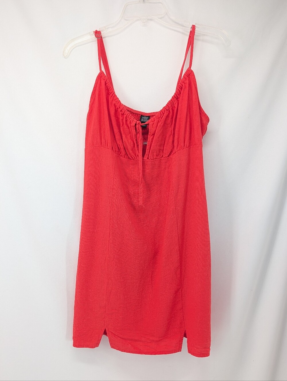 Wild Fable Linen Blend Red Strappy Babydoll Mini Dress Size Medium - Picture 3 of 7